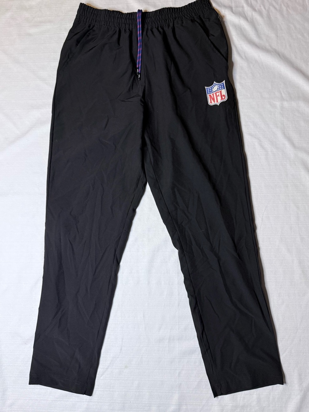 NFL Men’s Black Sideline Performance Track Pants Size M Drawstring Athletic